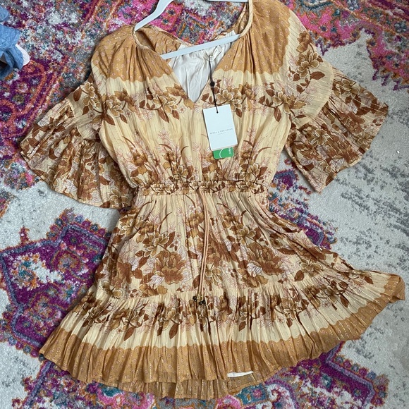 NWT SPELL Coco Lei Flutter Sleeve Playdress SMALL - Picture 3 of 4